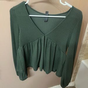 Forest Green Long sleeve blouse
